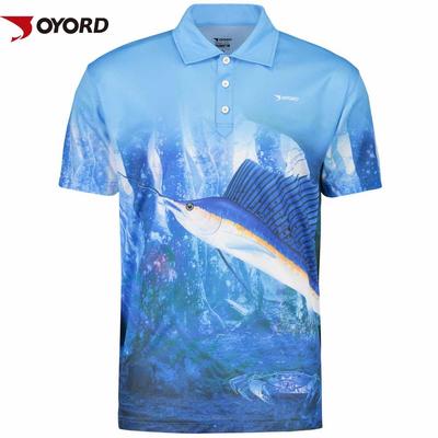 custom UV protect polo neck fishing t shirt